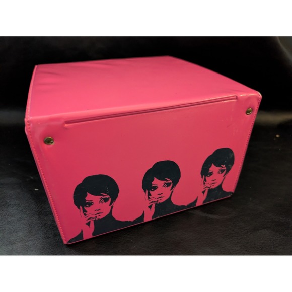 1960s MCM Twiggy Carousel Pink Vinyl Carry Box Case MOD EMPTY - Picture 6 of 10